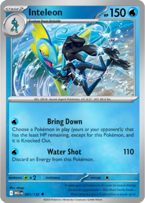 Pokémon TCG Inteleon – MEG 041/132 Uncommon Reverse Holofoil – EN