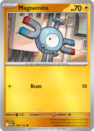 Pokémon TCG Magnemite – MEG 045/132 Common Reverse Holofoil – EN