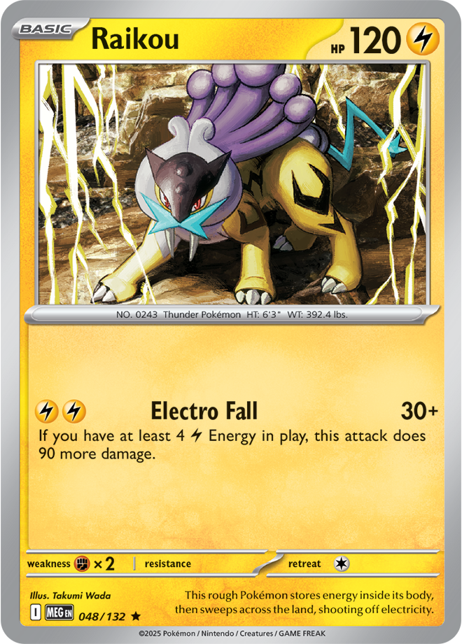 Pokémon TCG Raikou – MEG 048/132 Rare Holofoil – EN