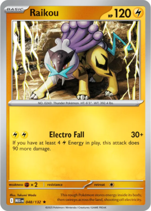 Pokémon TCG Raikou – MEG 048/132 Rare Reverse Holofoil – EN