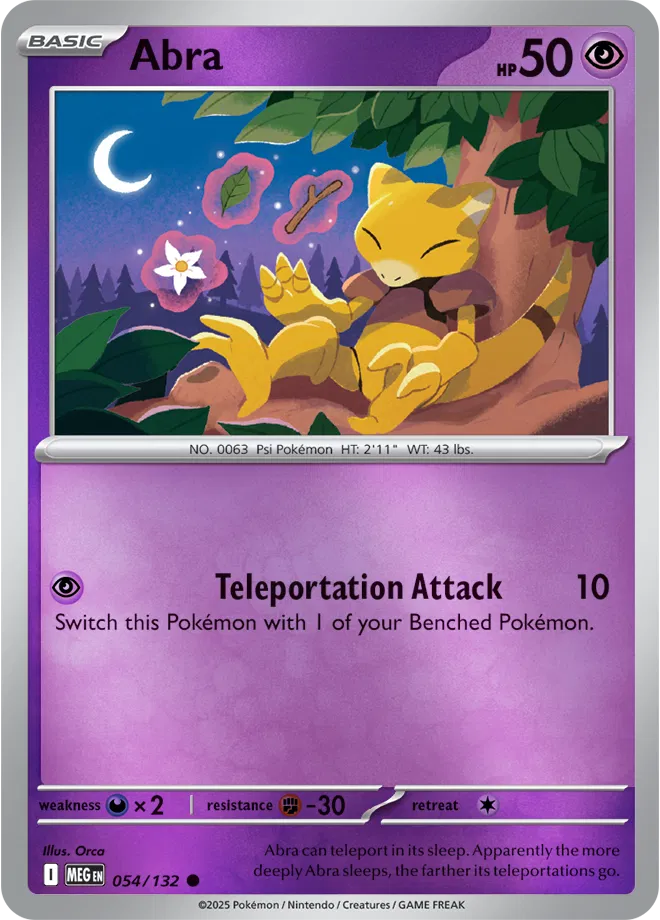 Pokémon TCG Abra – MEG 054/132 Common Reverse Holofoil – EN