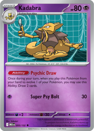 Pokémon TCG Kadabra – MEG 055/132 Uncommon Reverse Holofoil – EN