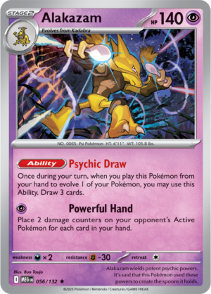 Pokémon TCG Alakazam – MEG 056/132 Rare Holofoil – EN