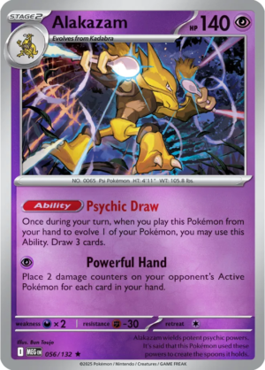 Pokémon TCG Alakazam – MEG 056/132 Rare Reverse Holofoil – EN