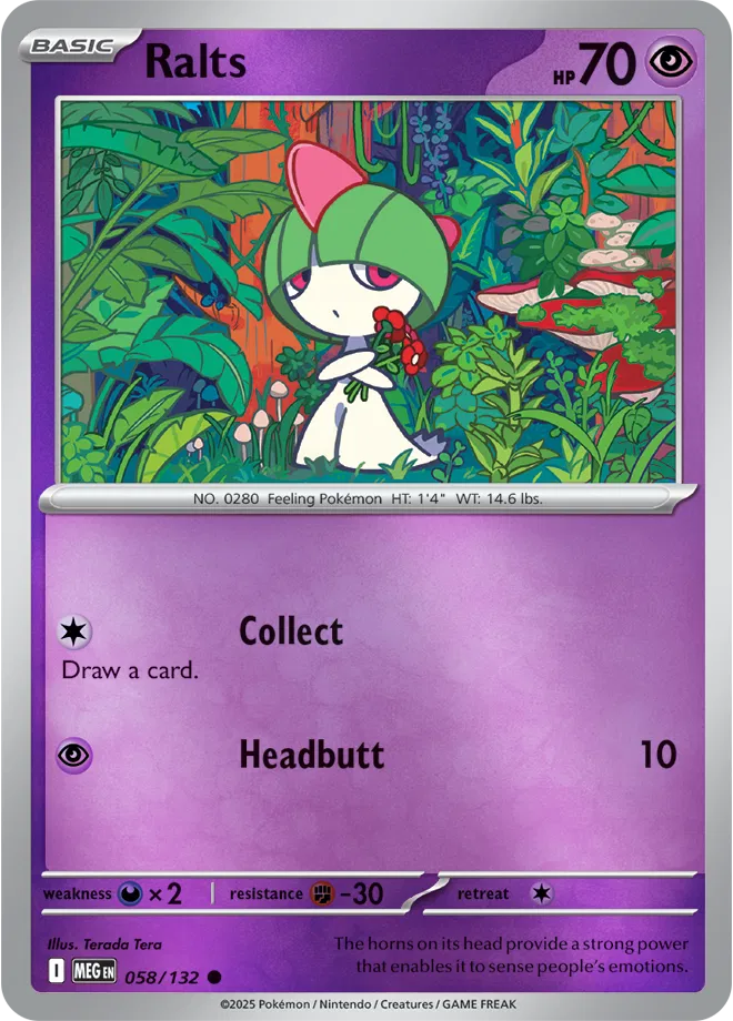 Pokémon TCG Ralts – MEG 058/132 Common Reverse Holofoil – EN