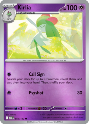 Pokémon TCG Kirlia – MEG 059/132 Common Reverse Holofoil – EN