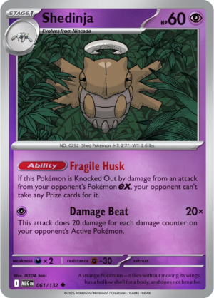 Pokémon TCG Shedinja – MEG 061/132 Uncommon Reverse Holofoil – EN