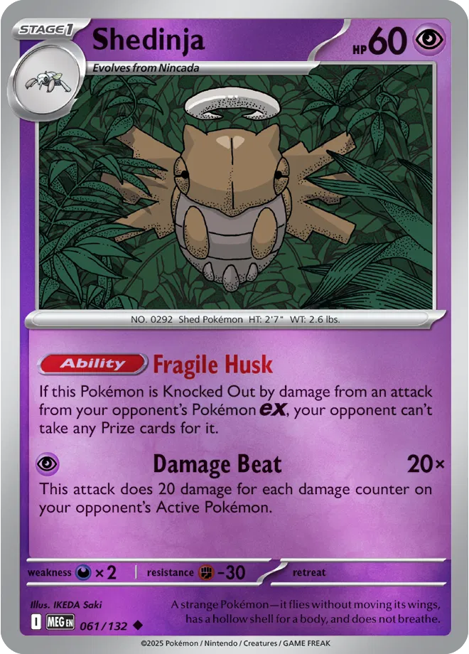 Pokémon TCG Shedinja – MEG 061/132 Uncommon Reverse Holofoil – EN