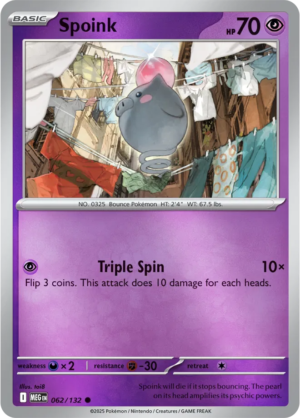 Pokémon TCG Spoink – MEG 062/132 Common Reverse Holofoil – EN