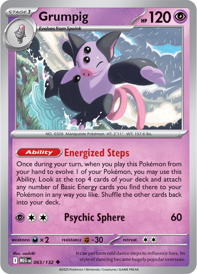 Pokémon TCG Grumpig – MEG 063/132 Uncommon Regular – EN