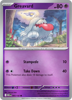 Pokémon TCG Greavard – MEG 065/132 Common Reverse Holofoil – EN