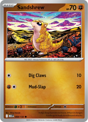 Pokémon TCG Sandshrew – MEG 068/132 Common Reverse Holofoil – EN