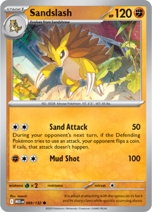 Pokémon TCG Sandslash – MEG 069/132 Common Regular – EN