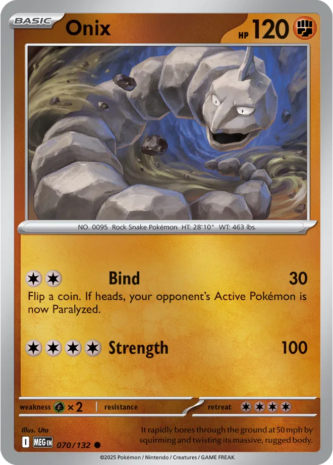 Pokémon TCG Onix – MEG 070/132 Common Reverse Holofoil – EN