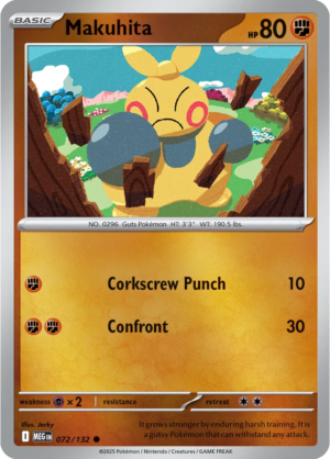 Pokémon TCG Makuhita – MEG 072/132 Common Reverse Holofoil – EN