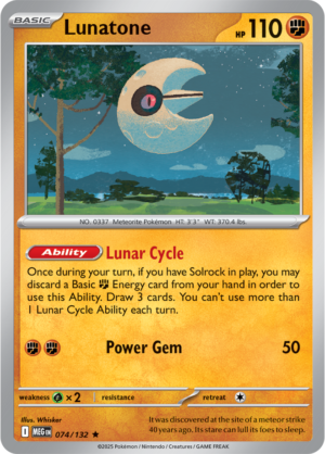 Pokémon TCG Lunatone – MEG 074/132 Rare Holofoil – EN