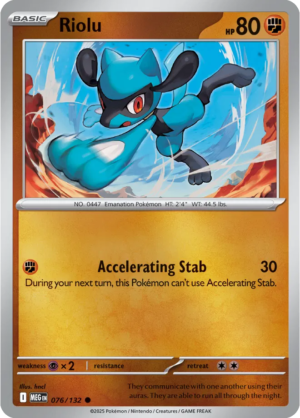 Pokémon TCG Riolu – MEG 076/132 Common Reverse Holofoil – EN