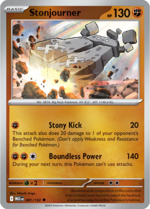 Pokémon TCG Stonjourner – MEG 081/132 Uncommon Reverse Holofoil – EN