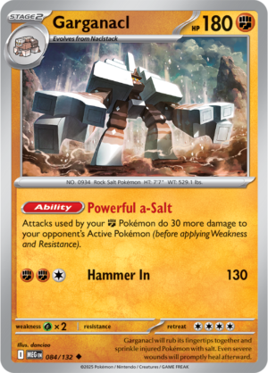 Pokémon TCG Garganacl – MEG 084/132 Uncommon Regular – EN