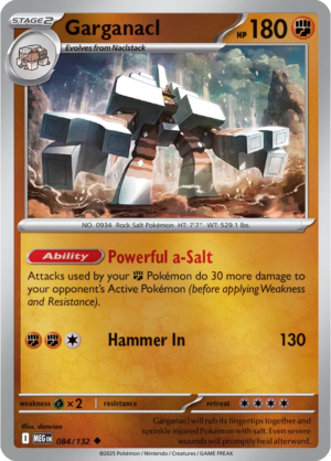 Pokémon TCG Garganacl – MEG 084/132 Uncommon Reverse Holofoil – EN