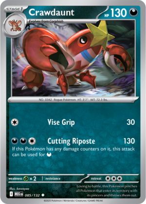 Pokémon TCG Crawdaunt – MEG 085/132 Uncommon Regular – EN