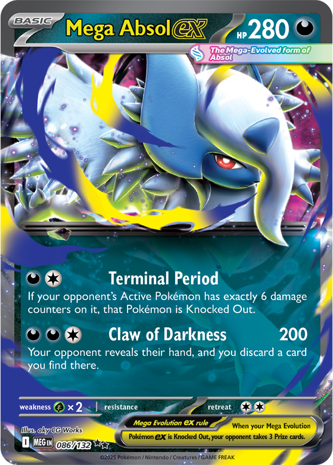Pokémon TCG Mega Absol ex – MEG 086/132 Double Rare Holofoil – EN
