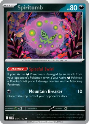Pokémon TCG Spiritomb – MEG 087/132 Uncommon Reverse Holofoil – EN