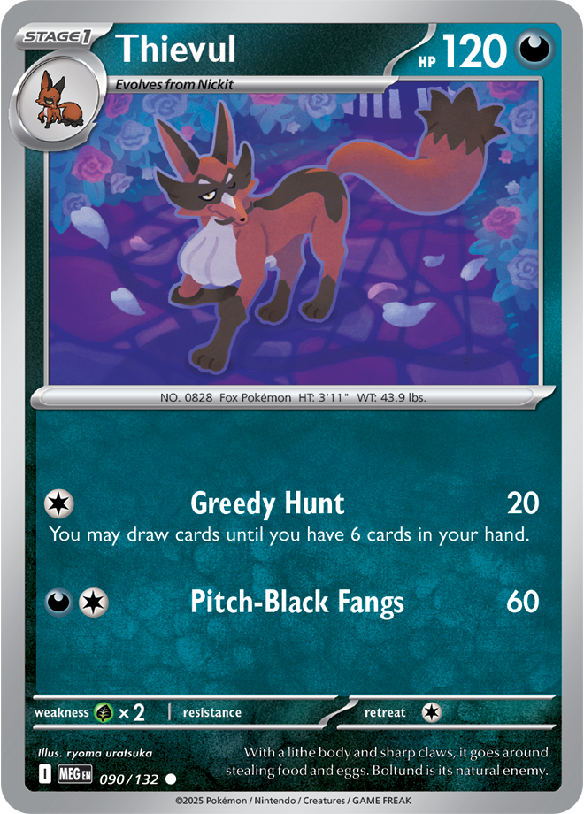 Pokémon TCG Thievul – MEG 090/132 Common Regular – EN