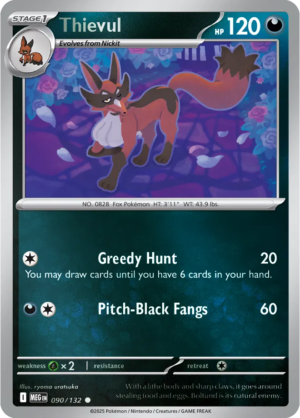 Pokémon TCG Thievul – MEG 090/132 Common Reverse Holofoil – EN