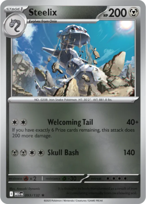 Pokémon TCG Steelix – MEG 093/132 Rare Reverse Holofoil – EN