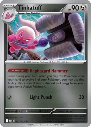 Pokémon TCG Tinkatuff – MEG 097/132 Common Reverse Holofoil – EN