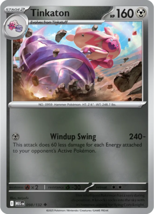 Pokémon TCG Tinkaton – MEG 098/132 Uncommon Reverse Holofoil – EN