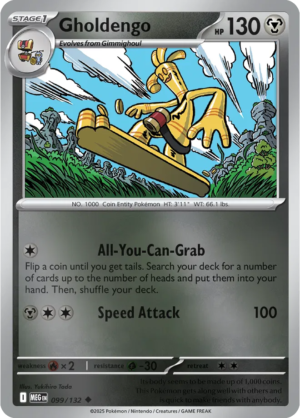 Pokémon TCG Gholdengo – MEG 099/132 Uncommon Reverse Holofoil – EN