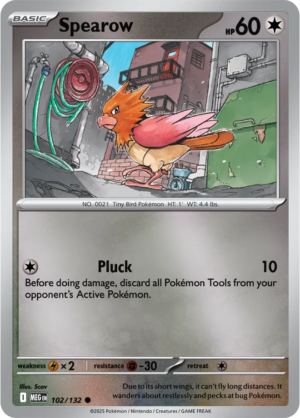 Pokémon TCG Spearow – MEG 102/132 Common Reverse Holofoil – EN