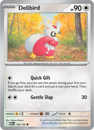 Pokémon TCG Delibird – MEG 105/132 Common Regular – EN