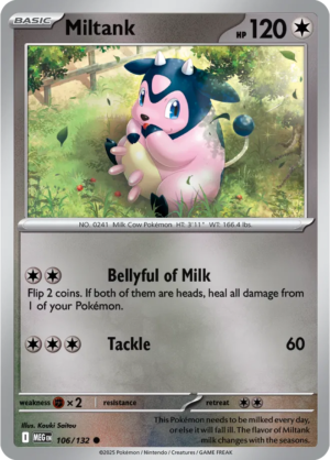 Pokémon TCG Miltank – MEG 106/132 Common Reverse Holofoil – EN