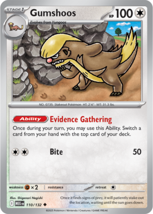 Pokémon TCG Gumshoos – MEG 110/132 Uncommon Regular – EN
