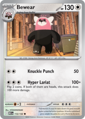 Pokémon TCG Bewear – MEG 112/132 Common Regular – EN