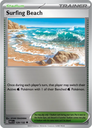 Pokémon TCG Surfing Beach – MEG 129/132 Uncommon Reverse Holofoil – EN