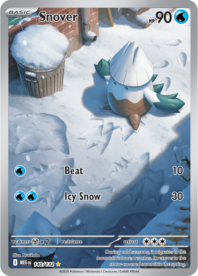 Pokémon TCG Snover – MEG 140/132 Illustration Rare Holofoil – EN