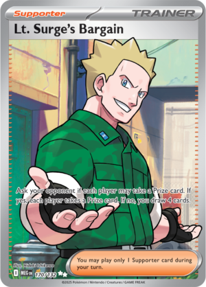Pokémon TCG Lt. Surge's Bargain – MEG 170/132 Ultra Rare Holofoil – EN