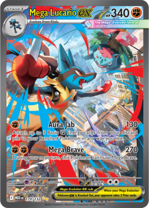 Pokémon TCG Mega Lucario ex – MEG 179/132 Special Illustration Rare Holofoil – EN