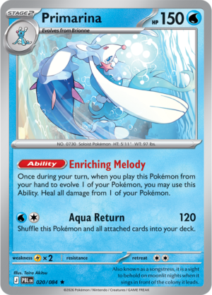 Pokémon TCG Primarina – PBL 020 Rare Reverse Holofoil – EN
