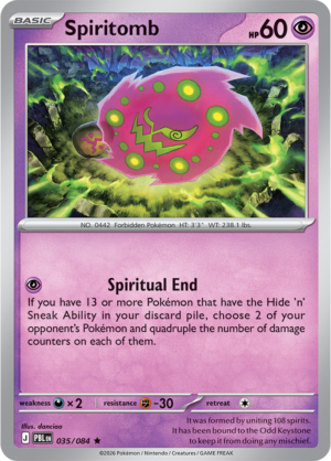 Pokémon TCG Spiritomb – PBL 035 Rare Reverse Holofoil – EN
