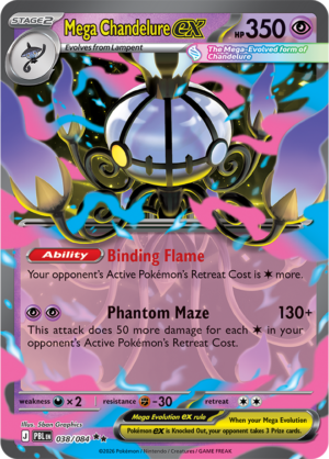 Pokémon TCG Mega Chandelure ex – PBL 038 Double Rare Holofoil – EN