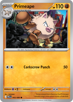 Pokémon TCG Primeape – PBL 043 Common Reverse Holofoil – EN