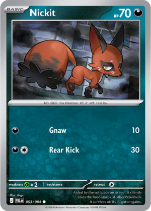 Pokémon TCG Nickit – PBL 053 Common Reverse Holofoil – EN