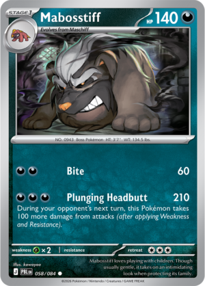 Pokémon TCG Mabosstiff – PBL 058 Common Regular – EN