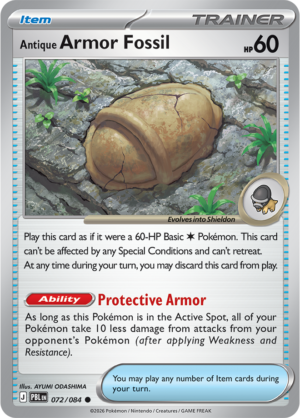 Pokémon TCG Antique Armor Fossil – PBL 072 Common Regular – EN