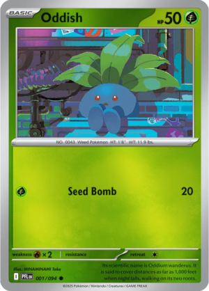 Pokémon TCG Oddish – PFL 001 Common Reverse Holofoil – EN